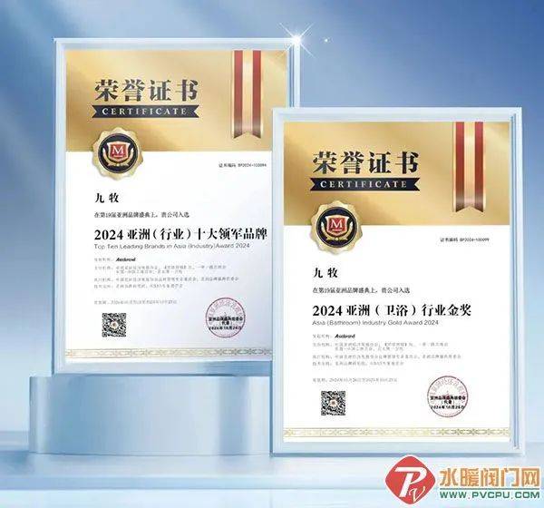 权威背书！九牧再次荣获“中国第一 世界前三”市场地位认证！